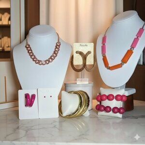 J. Crew + boutique brand lot Pink Jewelry Bundle NWT Natasha 10 pieces